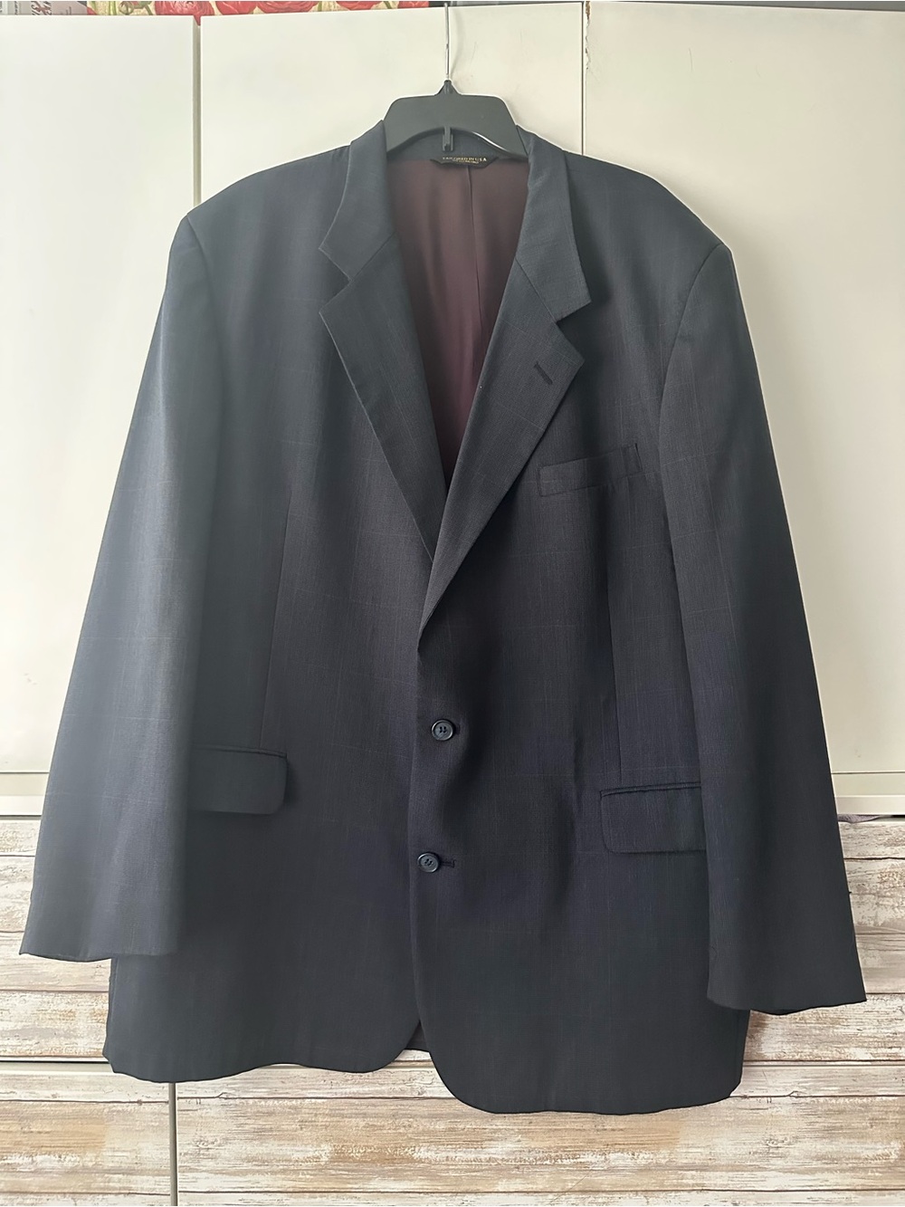 🧥 Vintage Hardwick Clothes Men’s 48L Charcoal Plaid Blazer USA Made